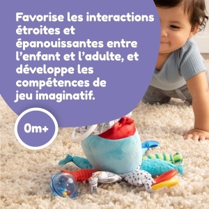 Jucarie pentru bebelusi Lamaze Captain Calamari cu clip de prindere pentru dezvoltare senzoriala 0 luni - Img 3