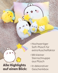 Jucarie Plus NICI Molang 24cm Alb Cu Stea Cazatoare In Cutie Cadou - Img 4