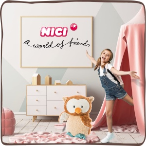 Jucarie Plush NICI Baby-Eule Owlino 70 cm, Culoare MaroVerde, Ideal pentru Bebei si Copii - Img 6