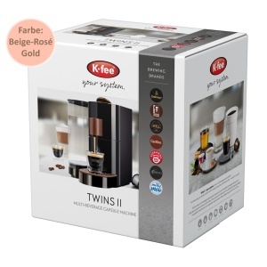 K-fee TWINS II Kapselmaschine 23L 19 Bar Beige-Rose Gold - Img 5