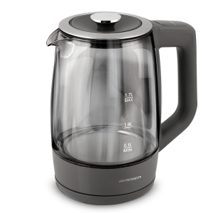 Kettle Berdsen cu temperatura reglabila, 1.7L, 1850-2200W, sticla borosilicata, gri - Img 4