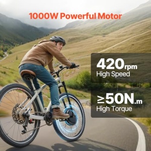 Kit bicicleta electrica VEVOR 1000W, 48V 420RPM ph650mm Roata fata E-Bike Hub Kit de motor cu controler de viteza imbunatatit, kit de prindere a acceleratiei, afisaj LCD si sistem PAS pentru biciclete de sosea - Img 4