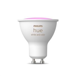 Kit de iluminat inteligent Philips Hue Starter Bridge 3 becuri LED GU10 buton smart, lumina alba si colorata, dimmabil - Img 2