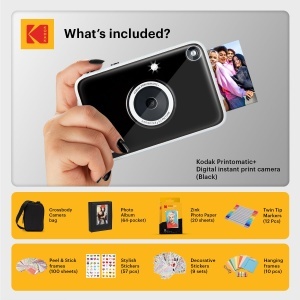 Kodak Printomatic Plus Camera Instant Negru Set Cadou cu Accesorii - Img 2
