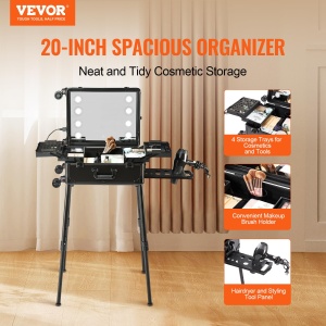 Koffer Make-up VEVOR TD3605, 4 compartimente, ABS MDF, 1030 x 510 x 1360 mm - Img 2
