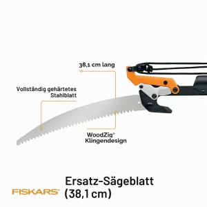 Lama de inlocuire Fiskars 93336966K 38,1 cm, design Woodzig, pentru unelte de gradinarit - Img 3