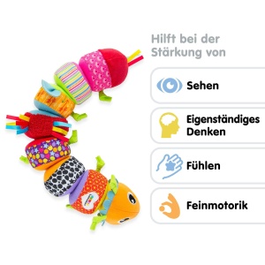Lamaze Raupen Puzzle pentru copii jucarie educativa cu culori vibrante si functii interactive - Img 2