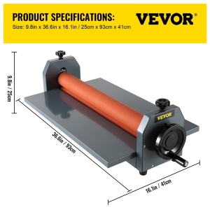 Laminator manual VEVOR 750 mm, constructie metalica, roluri din cauciuc - Img 7