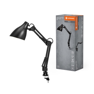 Lampa de birou LEDVANCE Office Line E27 Neagra, cu clip si 1.5m cablu