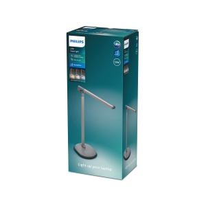 Lampa de birou PHILIPS LED Sword, dimmabila, gri, design elegant - Img 2