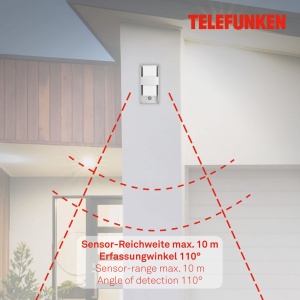 Lampa de Exterior TELEFUNKEN 321104TF, E27, IP44, cu Dimmer si Senzaor de Miscare, Argintie - Img 5