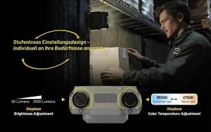 Lampa de lucru Nitecore NWL30, 3000 Lumen, 18000mAh, USB-C, IP66 - Img 5