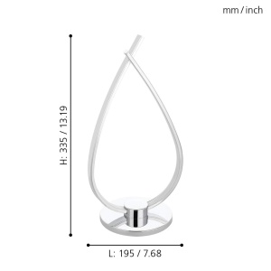 Lampa de masa LED Eglo Roncade, crom, 14W, 1200 lumeni, cu intrerupator - Img 6