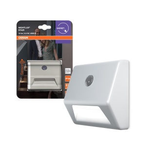 Lampa de noapte Osram NIGHTLUX cu senzor de miscare, IP54, alba