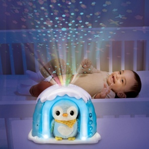 Lampa de noapte pentru copii VTech 2-in-1 Pinguin cu proiector, 3 moduri, masinabil - Img 3