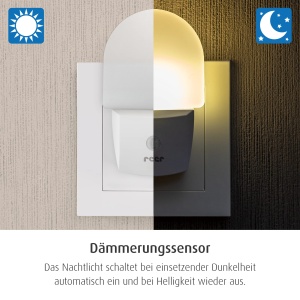 Lampa de Noapte Reer NightGuide cu Senzor de Amurg, LED, Alb - Img 4