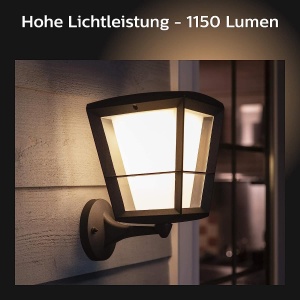 Lampa de perete Philips Hue Econic pentru exterior, neagra, 1040lm, 16 milioane culori - Img 3