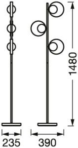 Lampa de Podea LEDVANCE DECOR Memphis, NegruGold, G9, Design Elegant - Img 12