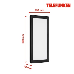 Lampa LED de exterior TELEFUNKEN, 16W, 2000 Lumen, IP44, Alb-Negru - Img 5