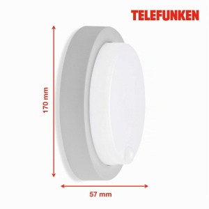 Lampa LED de Exterior TELEFUNKEN cu Senzor, 12W, 1150 Lumen, Argintie - Img 5