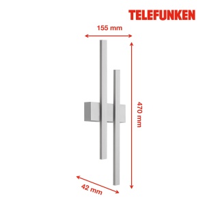 Lampa LED de Exterior TELEFUNKEN GRAZ, 2 Flacari, 8W, 780 Lumen, Argintie - Img 5