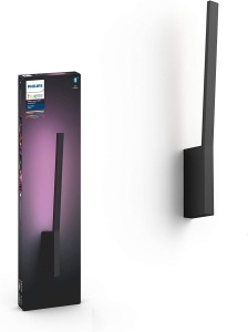 Lampa LED de Perete Philips Hue Liane, Dimmabila, 16 Mio. Culori, Neagra