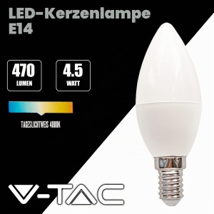 Lampa LED E14 V-TAC 10x, 4.5W, 470 Lumen, 4000K Alb Neutru - Img 2