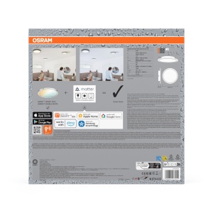 Lampa LED inteligenta pentru baie Osram SMART Matter Orbis Disc, 18W, 1400lm, WiFi, argintiu - Img 4