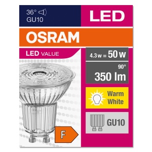 Lampa LED Osram PAR16 GU10 4.3W 2700K 36 Grade 10 bucati - Img 2