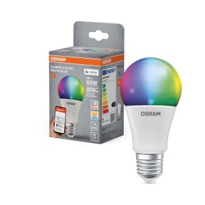 Lampa LED Osram SMART RGBW E27, 60W, 16 milioane culori, control vocal