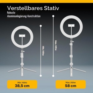 Lampa LED pentru Selfie KODAK cu Stativ, 1600 Lumen, Reglare Intensitate si Temperatura Culoare - Img 8