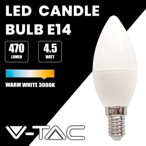 Lampa LED V-TAC E14 4,5W 3000K 470Lumen - Img 2
