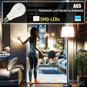 Lampa LED V-TAC E27 15W, 3 bucati, lumina calda 3000K, echivalent 100W - Img 5