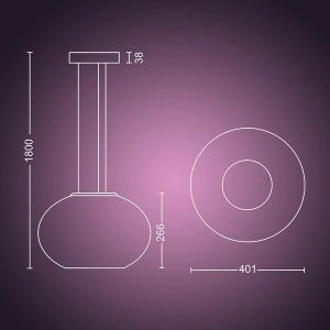 Lampa suspendata LED Philips Hue Flourish, dimabila, 16 milioane culori - Img 3