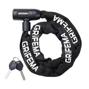 Lant de bicicleta GRIFEMA, anti-furt, 7 mm x 1200 mm, negru