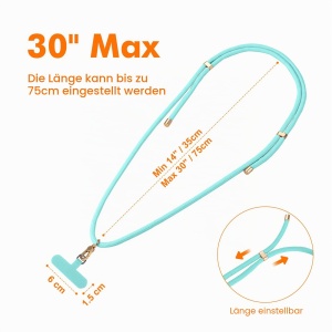 Lant pentru telefon GRIFEMA, albastru, lungime ajustabila 35-75 cm, nylon rezistent - Img 2