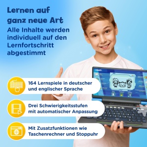Laptop educational VTech Explorer Pro 164 jocuri, 3 niveluri dificultate, LCD iluminat - Img 3