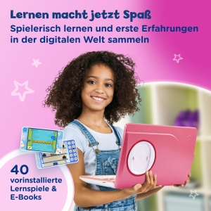 Laptop educational VTech Genio, 40 jocuri, roz, pentru copii 5-12 ani - Img 2