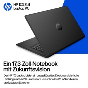Laptop HP 17,3 FHD, AMD Ryzen 3, 8 GB RAM, 512 GB SSD, Negru - Img 3