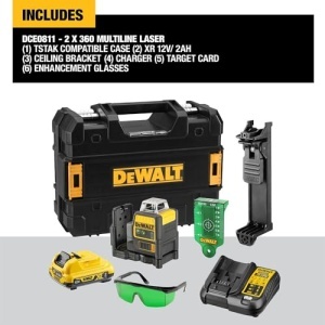 Laser cu linii verzi Dewalt DCE0811D1G 108V auto-nivelare IP65 cu accesorii - Img 2