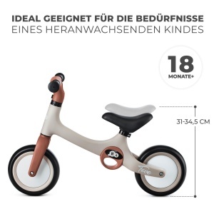 Laufrad Kinderkraft Tove, 2 kg, inaltime ajustabila, culoare bej - Img 3