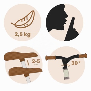 Laufrad pentru copii Smoby First Bike, inaltime reglabila 32,5-37,5 cm, roti silentioase - Img 3