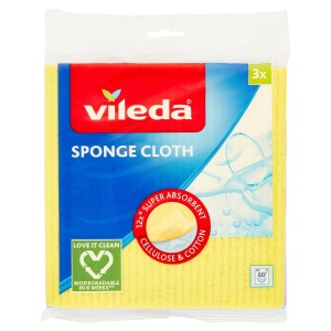 Lavete Vileda, 3 bucati, super absorbante, din celuloza si bumbac