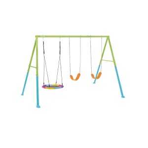 Leagan pentru copii Intex 44133 cu 2 locuri si nestschaukel, Verde si Albastru, 343x235x200 cm - Img 2