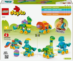 LEGO DUPLO 10451 Set 3-in-1 Dinos pe Roti 108 Piese pentru Copii 3 Ani - Img 10