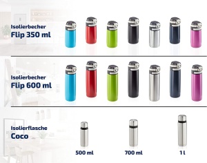 Leifheit Thermobecher Flip 600ml Argintiu Izolare Dubla 100 Etans - Img 5
