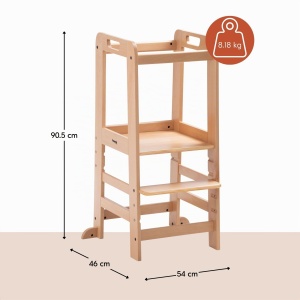 Lern Tower Montessori Hauck cu Baza Ajustabila, Din Lemn de Fag, 1-6 Ani - Img 4