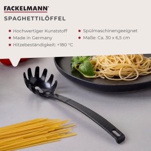 Lingura pentru spaghete Fackelmann 23745, 30cm, plastic, negru - Img 2