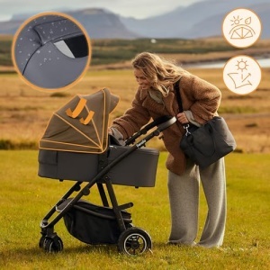Lionelo Amber Plus 3-in-1 Carucior Multifunctional cu Babywanne si Scaun Auto - Img 12