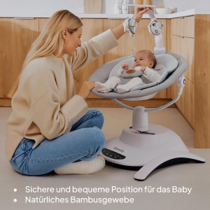 Lionelo Bella Set 2-in-1 Leagan Electric si Landou pentru Bebelusi 360deg 5 Viteze de Leganare - Img 4